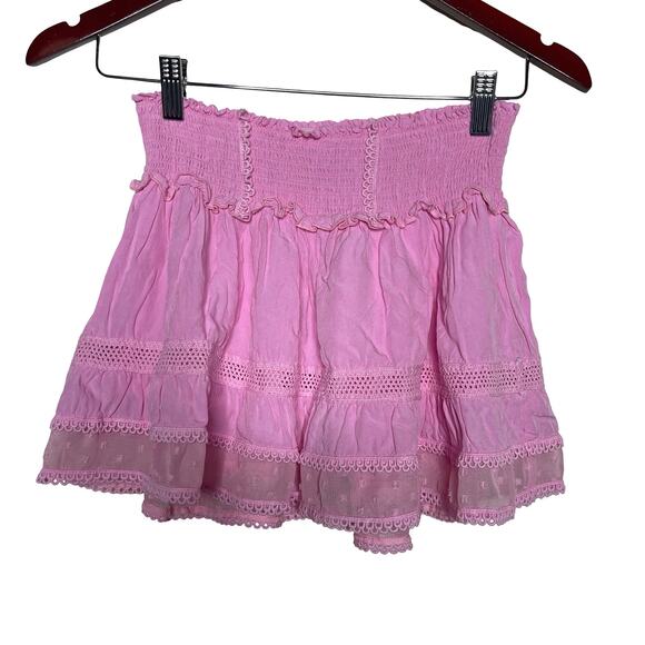 Katie J pink mini layer skirt elastic waistband sz XL - Picture 1 of 5